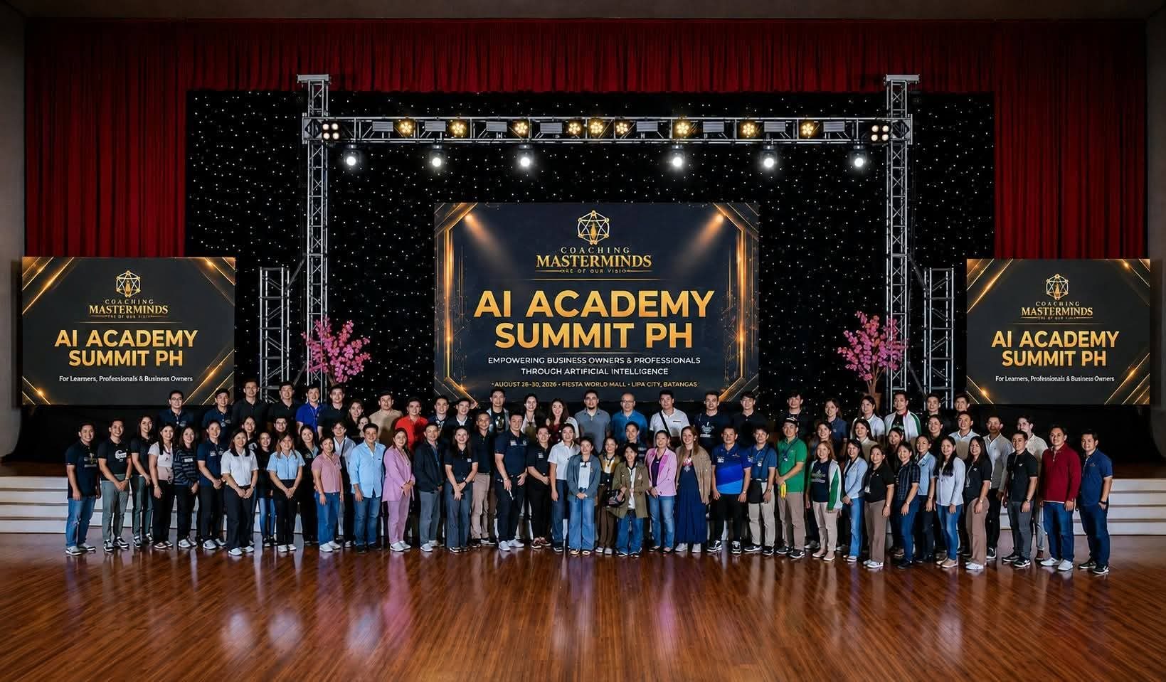 Graduating cohort of the AI Academy Summit on stage together
